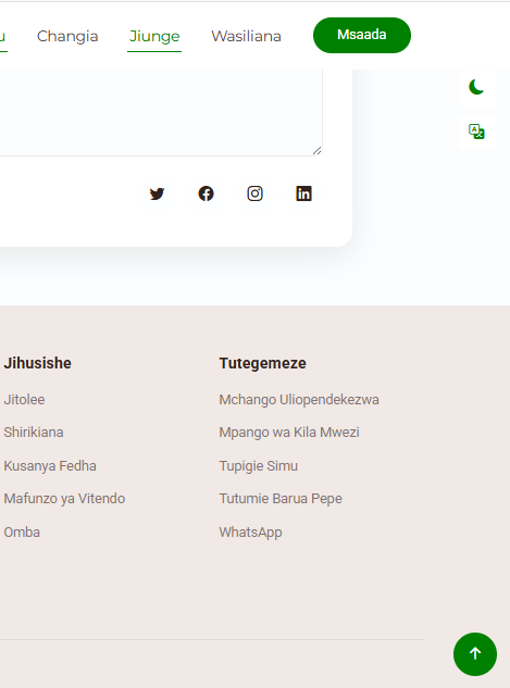 Screenshot showing the site in a different language